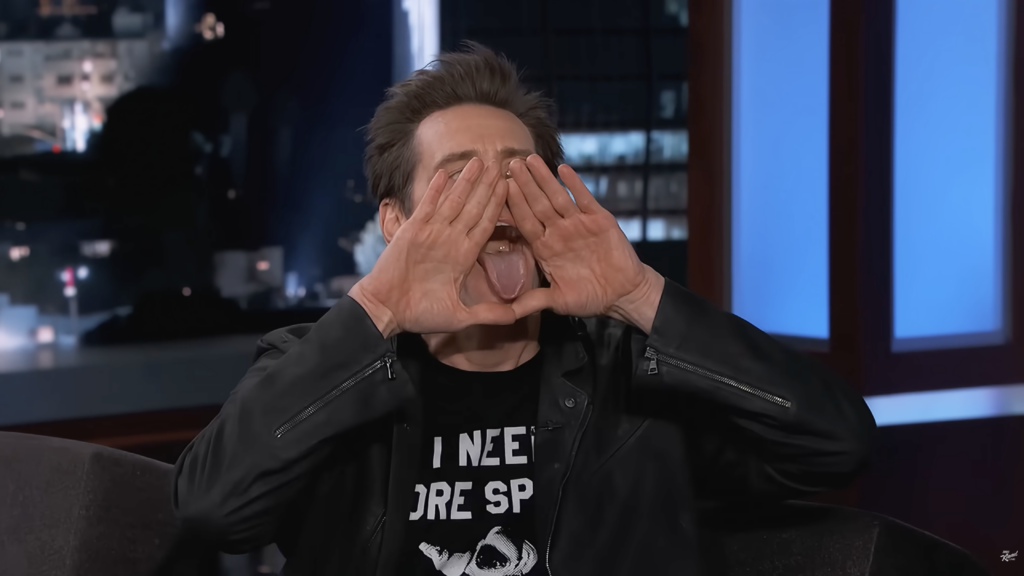 Jim Carrey on Jimmy Kimmel Live! in 2014