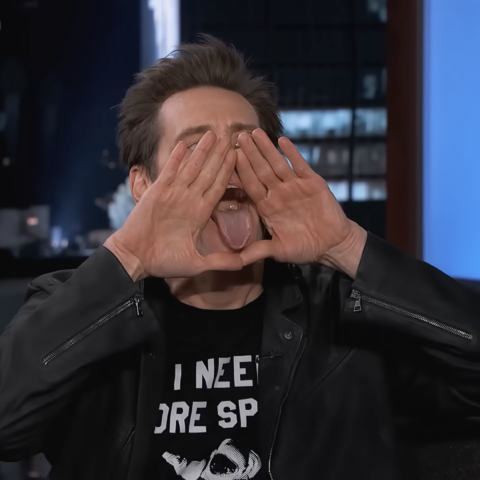 Jim Carrey on Jimmy Kimmel Live! in 2014