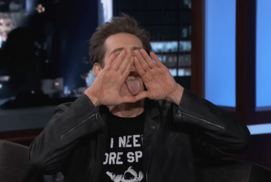 Jim Carrey on Jimmy Kimmel Live! in 2014