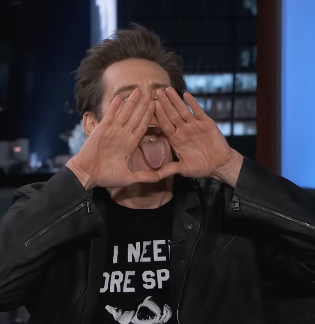 Jim Carrey on Jimmy Kimmel Live! in 2014